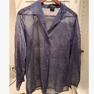 Violet/gray sheer button up top!